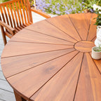 Solid acacia garden set with 4 chairs