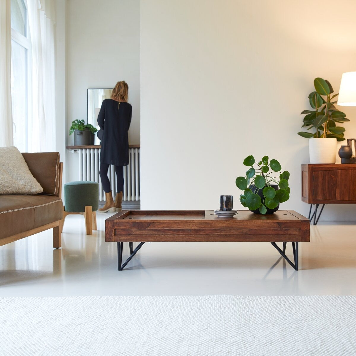 Solid sheesham Coffee Table with storage