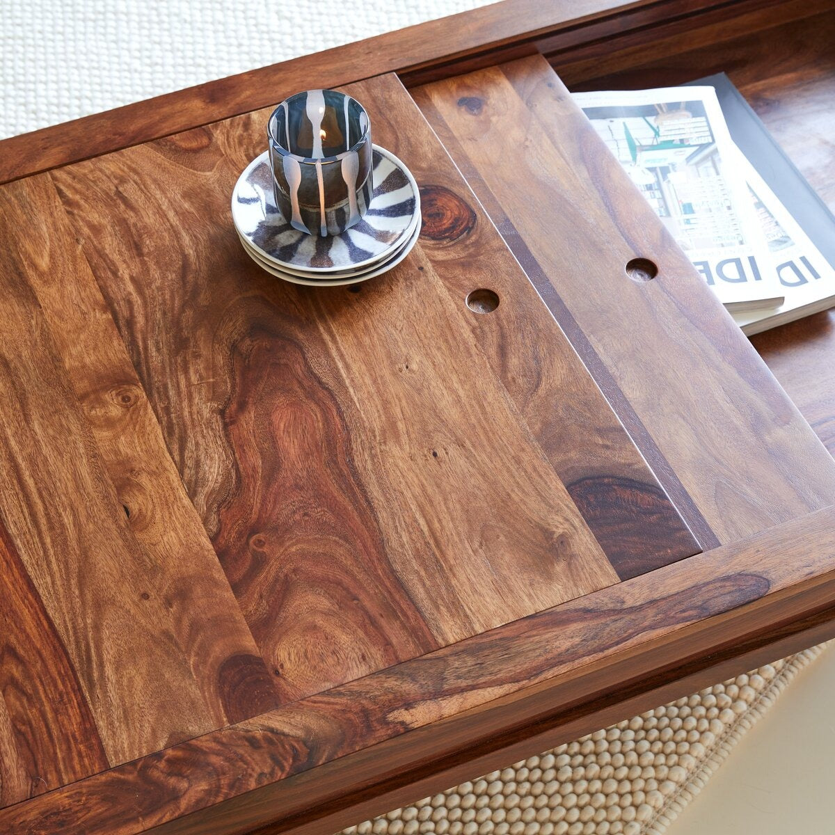Solid sheesham Coffee Table with storage