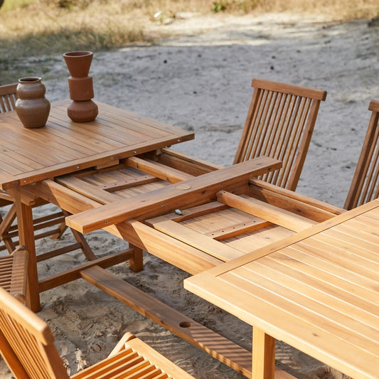 Solid acacia rectangular Garden Furniture Set