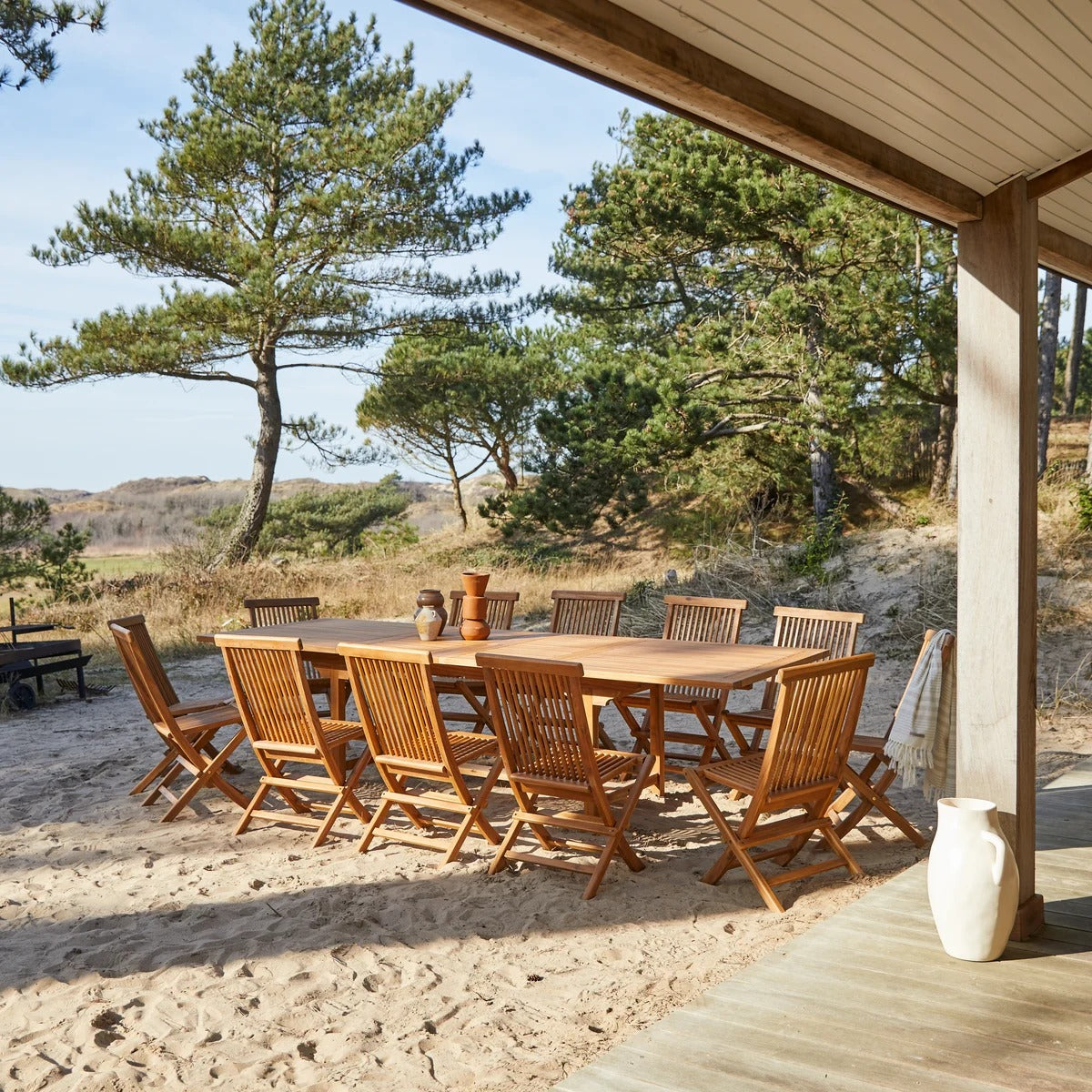 Solid acacia rectangular Garden Furniture Set