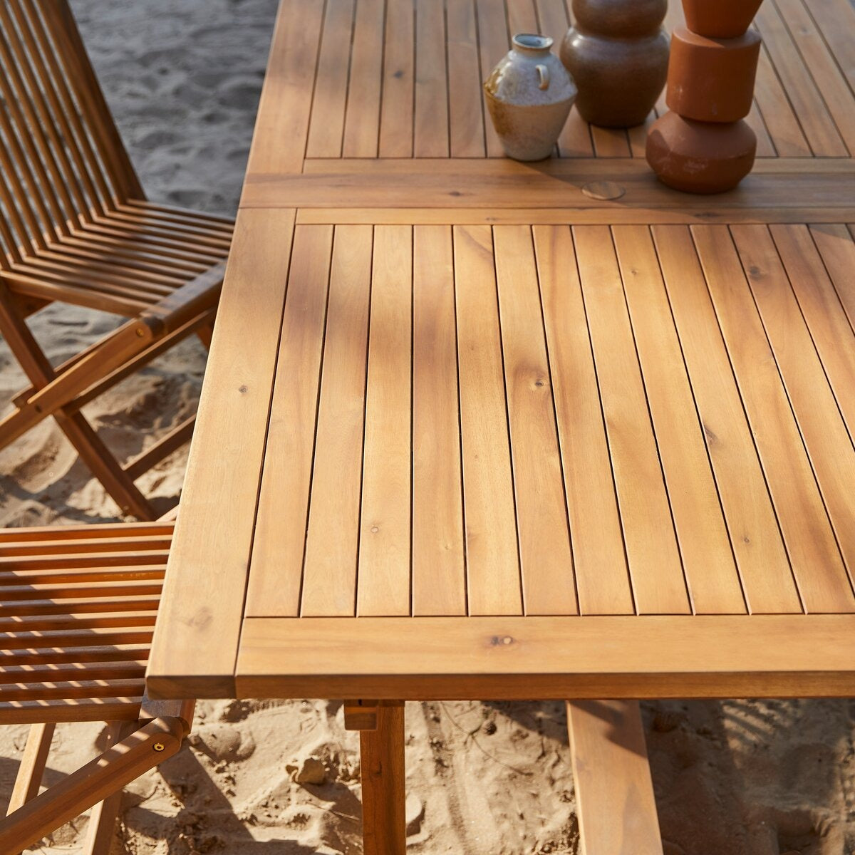 Solid acacia rectangular Garden Furniture Set