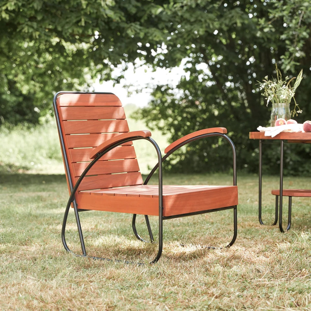 Solid acacia garden armchair