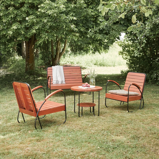 Solid acacia 4-seater garden furniture set