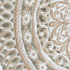 Ivory Bloom Mandala Carved Wood Wall Art Panel