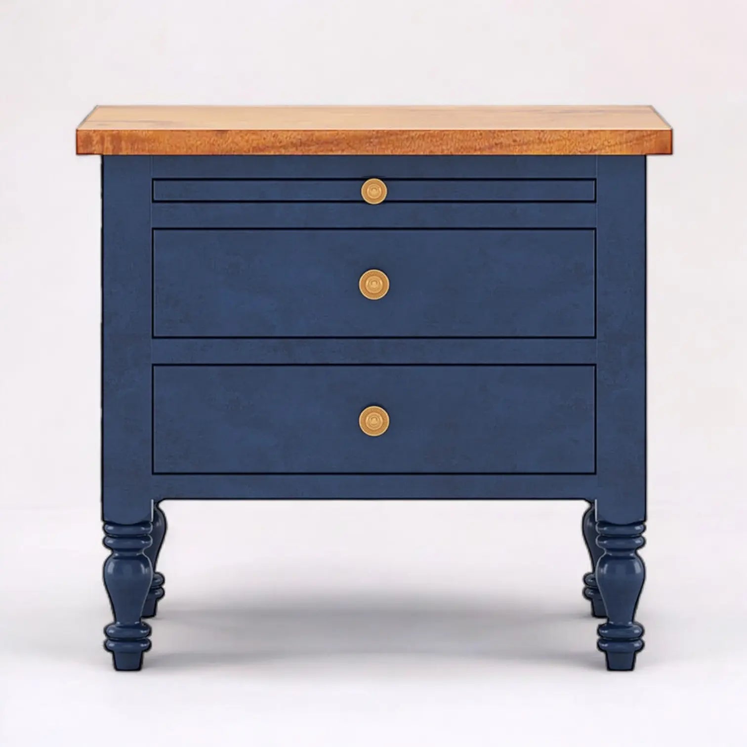 Nautilus Bedside Table | Handcrafted Mango Wood Nightstand with Drawers | Distressed Blue & Natural Finish | Living Furn India Bedsides Table  2-Drawer Nightstand jlhomedecor2021.myshopify.com
