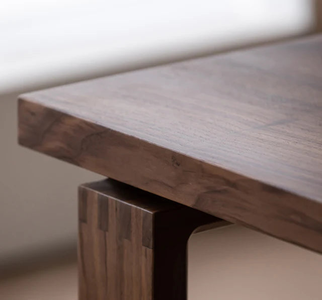 Dark Walnut Wood Dining Table, Solid Wood Walnut Table