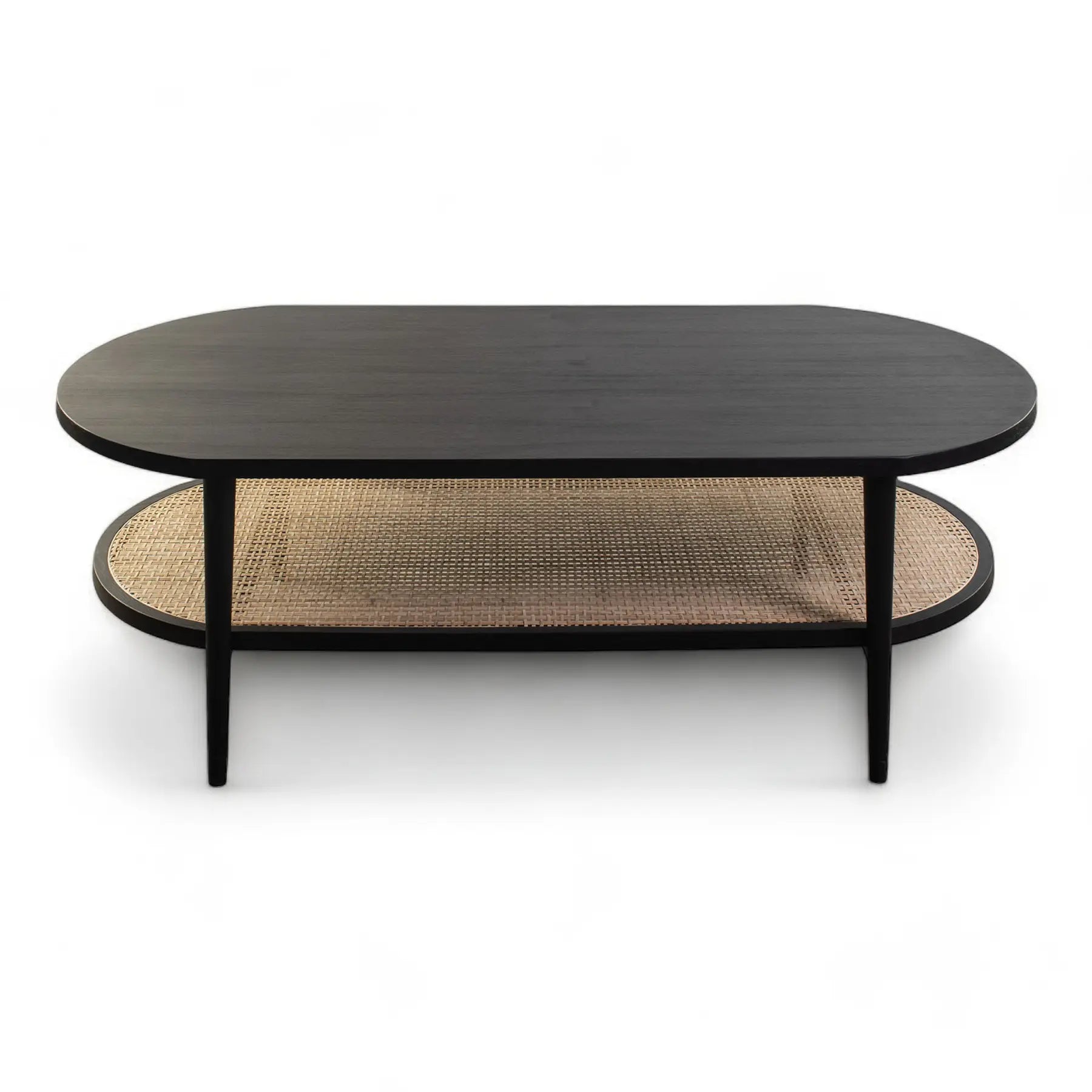 Black Oval Coffee Table/Rattan Coffee Table/Oval Top & Rattan self Coffee Table coffee table  airy design jlhomedecor2021.myshopify.com