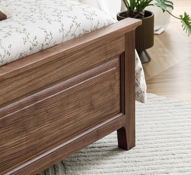 American Style Solid Black Walnut Wood Bed, Solid Wood Bed