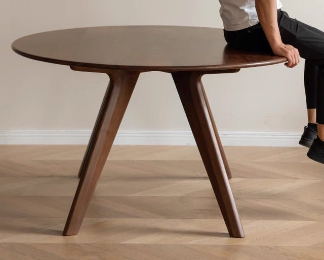 Round Dining Table Walnut Solid Wood  round dining table | wooden dining table | small dining table | dining table | dining table set | dining table and chairs | kitchen table.