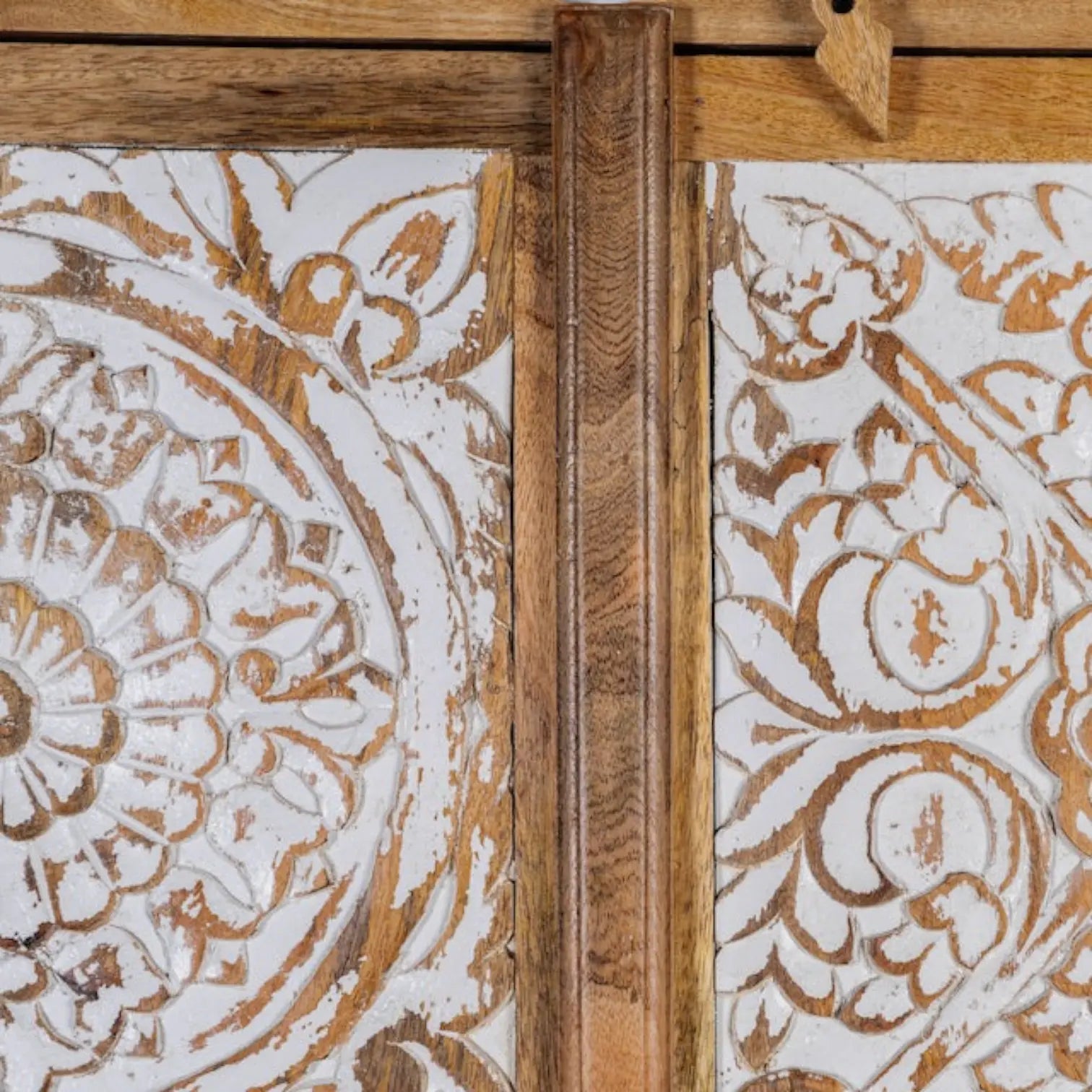 Natural & White Door Rustic Solid Wood Wardrobe wardrobe  antique-style hardware jlhomedecor2021.myshopify.com