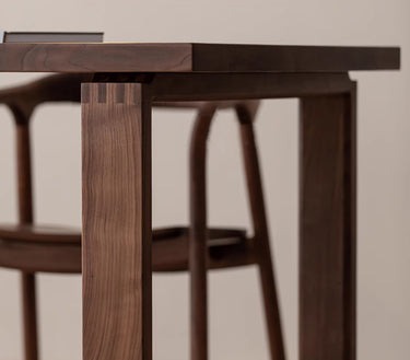 Dark Walnut Wood Dining Table, Solid Wood Walnut Table