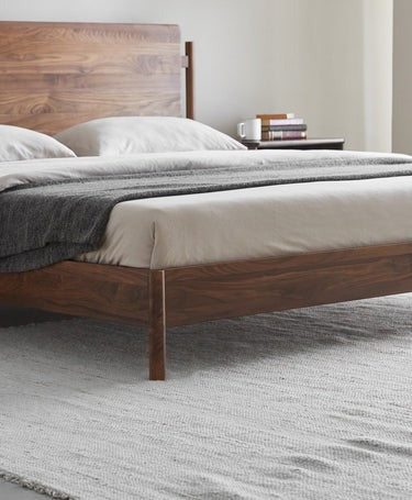 King Walnut Wood Bed, Walnut Bed Frame With Headboard