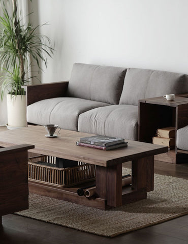 Walnut Japandi Solid Wood Coffee Table