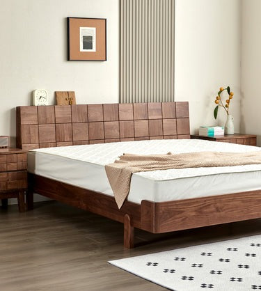 Solid Black Walnut Wood Bed Frame, Walnut Wood Bed Frame Queen