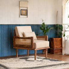 Wooden & Cane Sofa Chair |ingle sitting sofa|sofa chair|single sofa|single sofa chair|cane sofa|wooden sofa|solid wooden sofa|couch wooden,