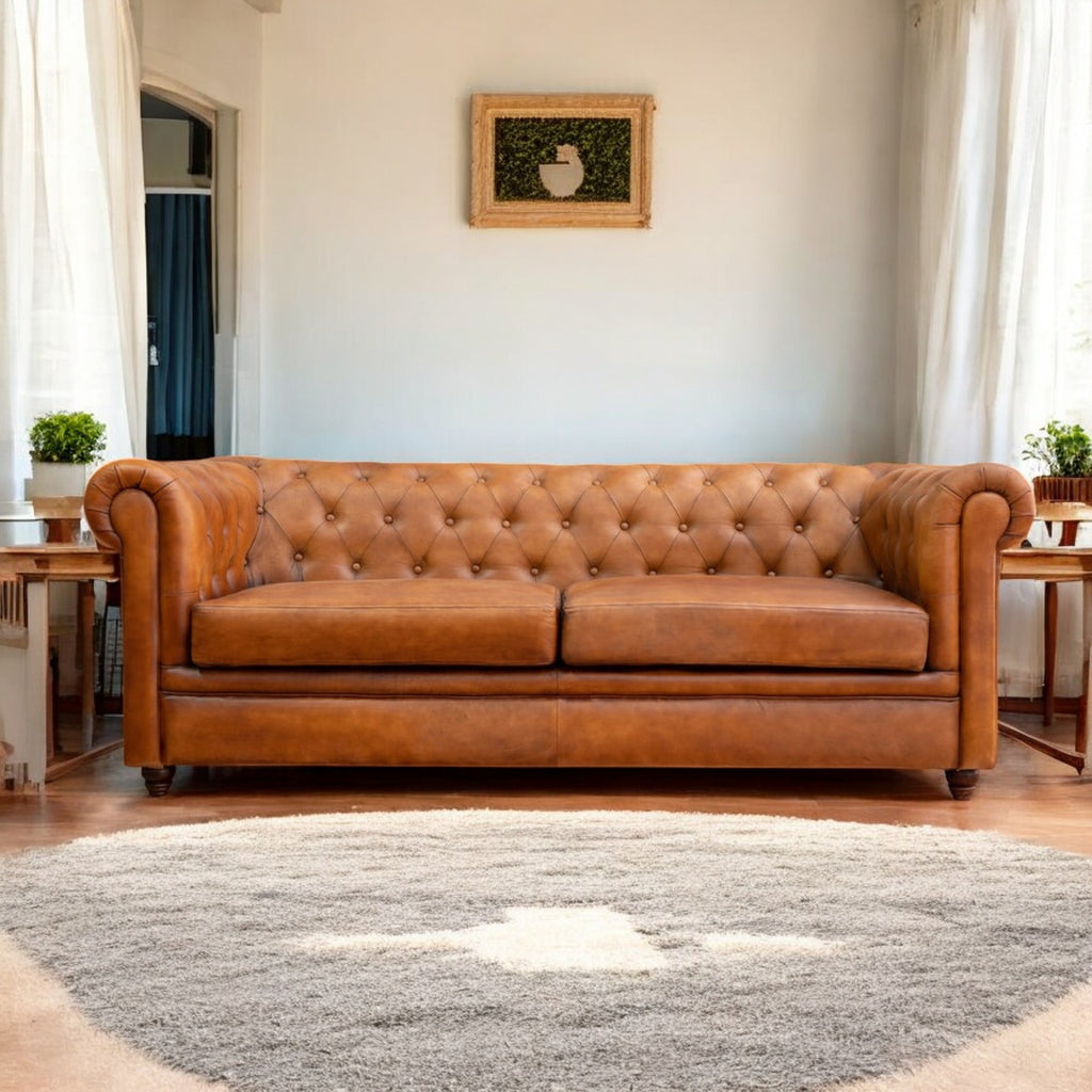 Luxurious 3 seater sofa in a modern living room setting.
