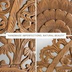 Round Mango Wood Wall Art | Light Walnut Finish | 180x90cm