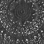 Round Black Rustic Wood Wall Art | Hand-Carved Statement Piece