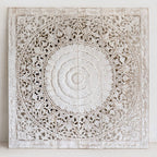 Handcrafted Wooden Headboards & Wall Panels - Mandala & Lotus Carvings for Bedroom Decor