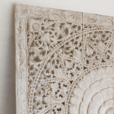 Handcrafted Wooden Headboards & Wall Panels - Mandala & Lotus Carvings for Bedroom Decor