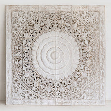 Handcrafted Wooden Headboards & Wall Panels - Mandala & Lotus Carvings for Bedroom Decor