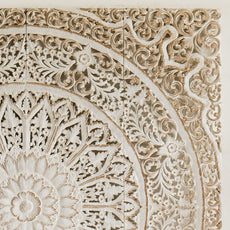 Whitewashed Square Wood Panel - Distressed Wall Art