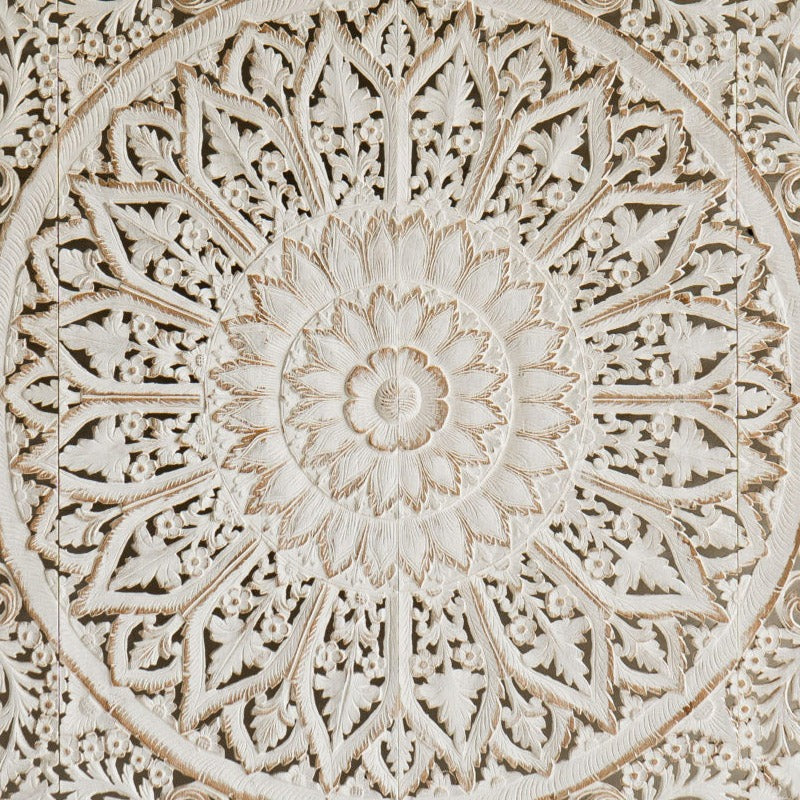 Whitewashed Square Wood Panel - Distressed Wall Art