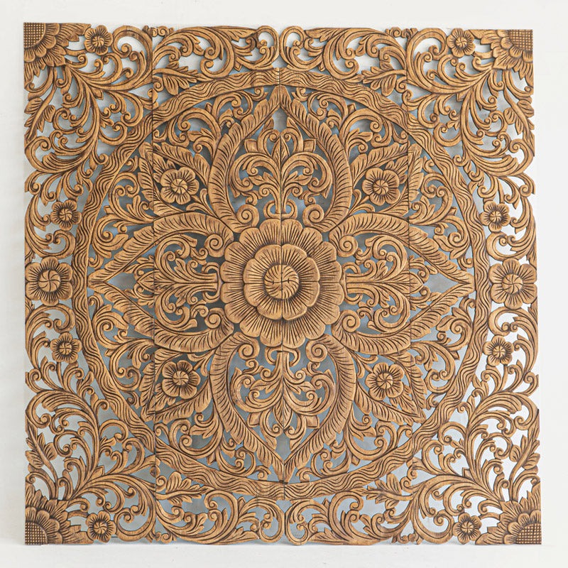 Square Wood Wall Panel - 5 Finish Options | Premium Mango Wood