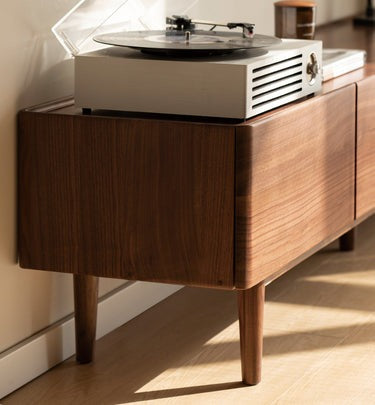 Real Wood Tv Stand Walnut Finish , Real Wood Media Console