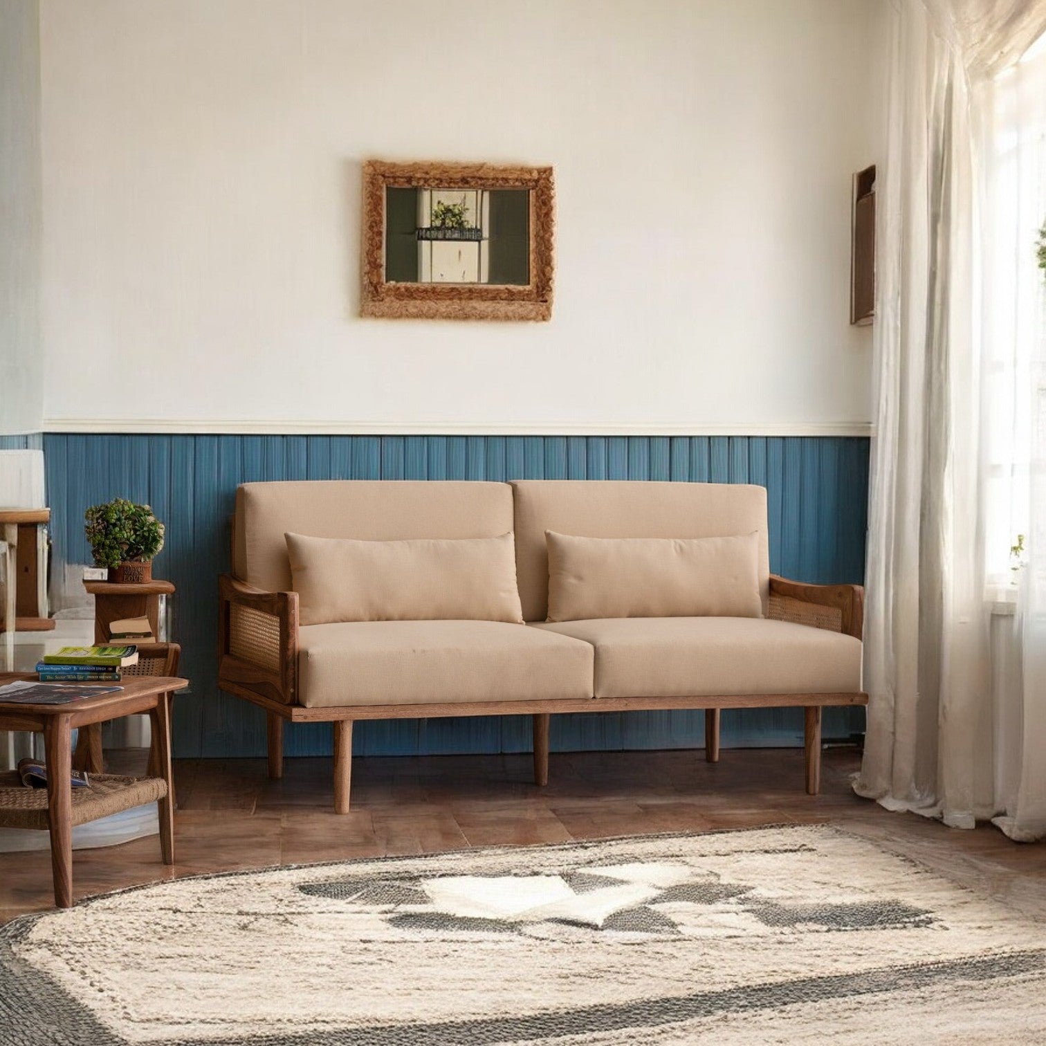 Cane & Wooden Sofa 2/3 Seater Sofa |cane sofa|wooden sofa|solid wooden sofa|couch wooden|living room sitting|sofa|living room furniture|outdoor sofa|sofa set|2 seater sofa|3 seater sofa|4 seater sofa,