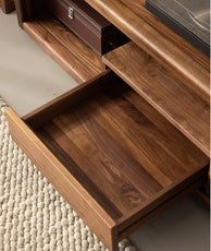 Contemporary Solid Walnut Wood Tv Stand