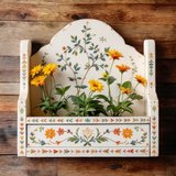 Handpainted Wooden Wall Hanging Planter  | plant wall decor | wall hanging plant pots 40x40 Cms