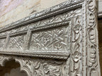 mango wood mirror, carved mirror, mughal mirror, arched mirror, full length mirror, oversized mirror, monumental mirror, floor mirror, islamic mirror, moroccan mirror, white mirror, wall mirror, statement mirror, architectural mirror, jali mirror, boutique mirror, dressing mirror, frame only, mirror frame, traditional mirror, handmade mirror, artisan mirror, premium mirror, quality mirror, durable mirror, elegant mirror, unique mirror, decorative mirror, focal piece mirror, handcrafted in india, sustainable