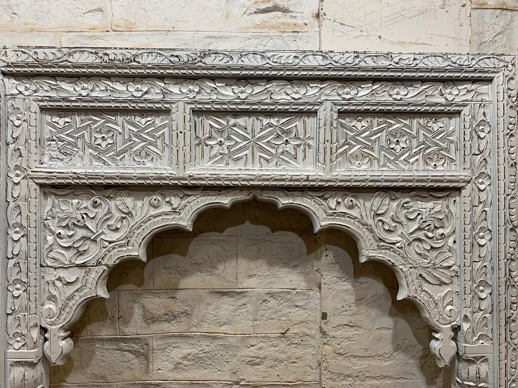 mango wood mirror, carved mirror, mughal mirror, arched mirror, full length mirror, oversized mirror, monumental mirror, floor mirror, islamic mirror, moroccan mirror, white mirror, wall mirror, statement mirror, architectural mirror, jali mirror, boutique mirror, dressing mirror, frame only, mirror frame, traditional mirror, handmade mirror, artisan mirror, premium mirror, quality mirror, durable mirror, elegant mirror, unique mirror, decorative mirror, focal piece mirror, handcrafted in india, sustainable