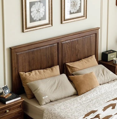 American Style Solid Black Walnut Wood Bed, Solid Wood Bed