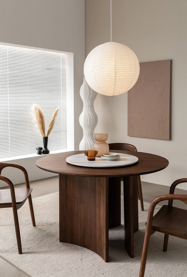 Round Walnut Dining Table round dining table | wooden dining table | small dining table | dining table  | kitchen table | modern dining table.