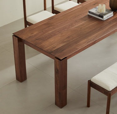 Dining Table Walnut Wood, Solid Wood Walnut Table