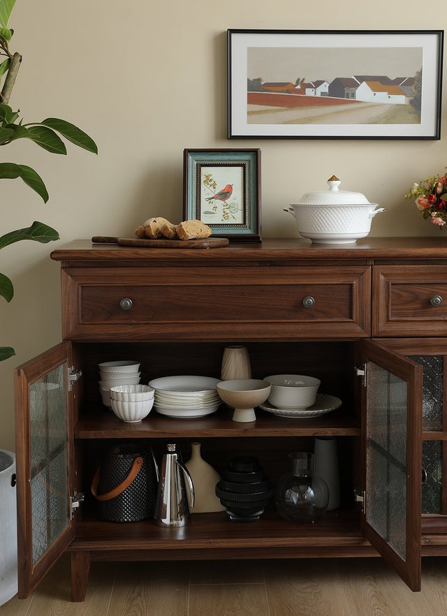 SOLID BLACK WALNUT SIDEBOARDS, MODERN AMERICAN WALNUT SIDEBOARD