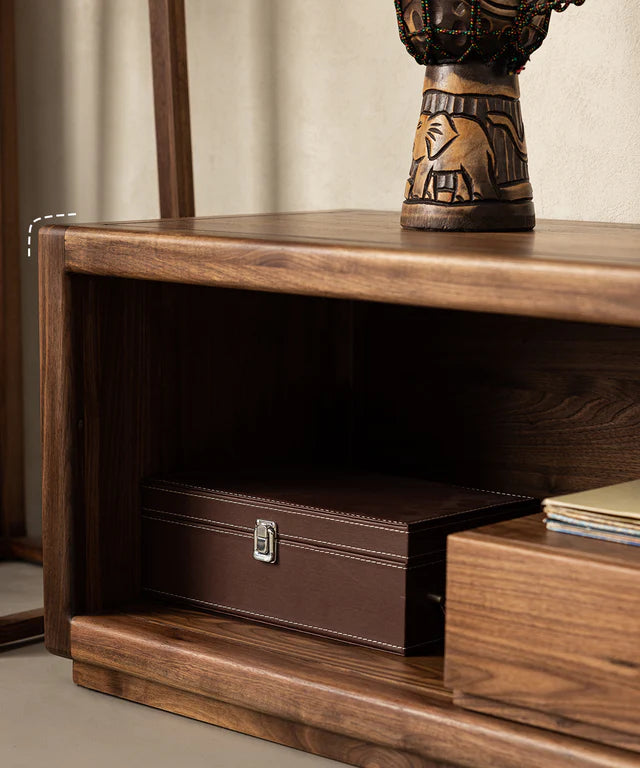Contemporary Solid Walnut Wood Tv Stand