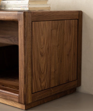 Contemporary Solid Walnut Wood Tv Stand