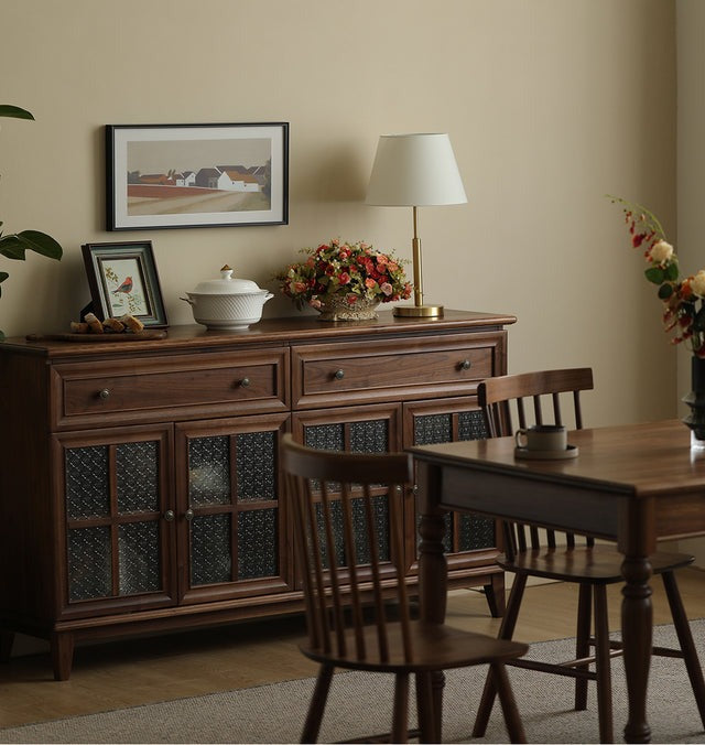 SOLID BLACK WALNUT SIDEBOARDS, MODERN AMERICAN WALNUT SIDEBOARD