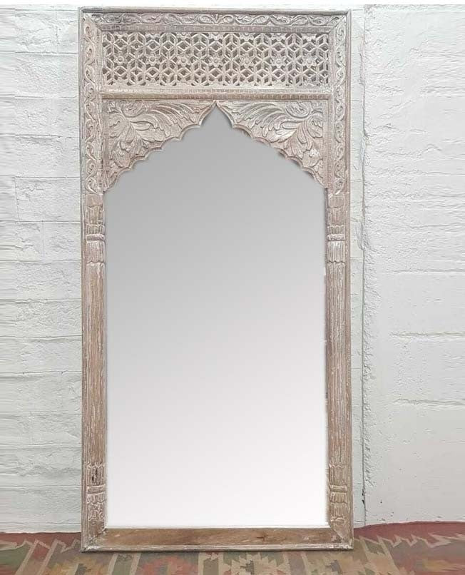 mango wood mirror, carved mirror, mehrab mirror, arched mirror, full length mirror, floor mirror, oversized mirror, islamic mirror, moroccan mirror, whitewash mirror, wall mirror, statement mirror, architectural mirror, jali mirror, mughal mirror, boutique mirror, dressing mirror, traditional mirror, handmade mirror, artisan mirror, premium mirror, quality mirror, durable mirror, elegant mirror, unique mirror, decorative mirror, focal piece mirror, handcrafted in india, sustainable mango wood, whitewash fin