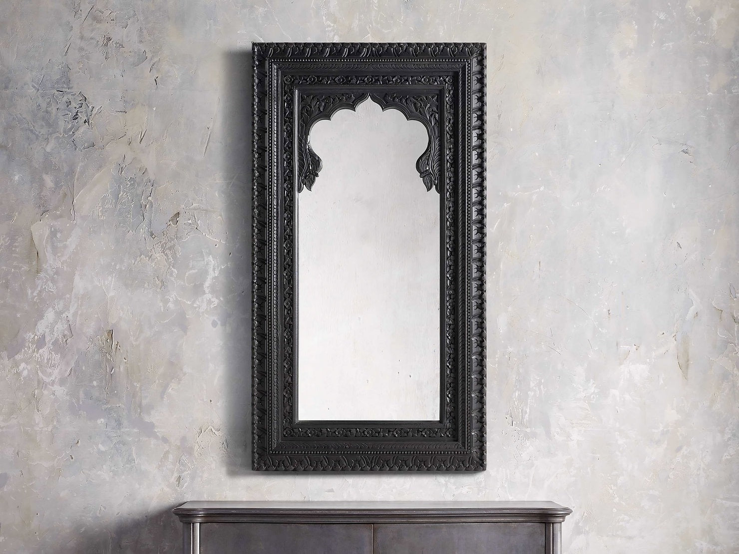The Arjuna Rustic Black Wall Mirror