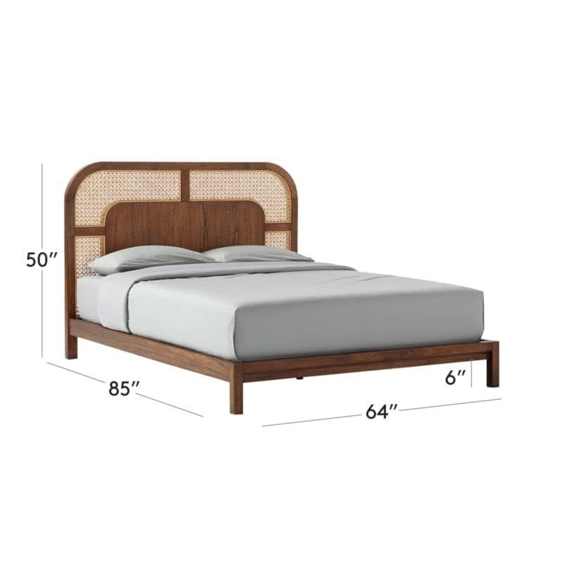 Organica Bliss Rattan Bed with Storage | Modern Mango Wood Furniture