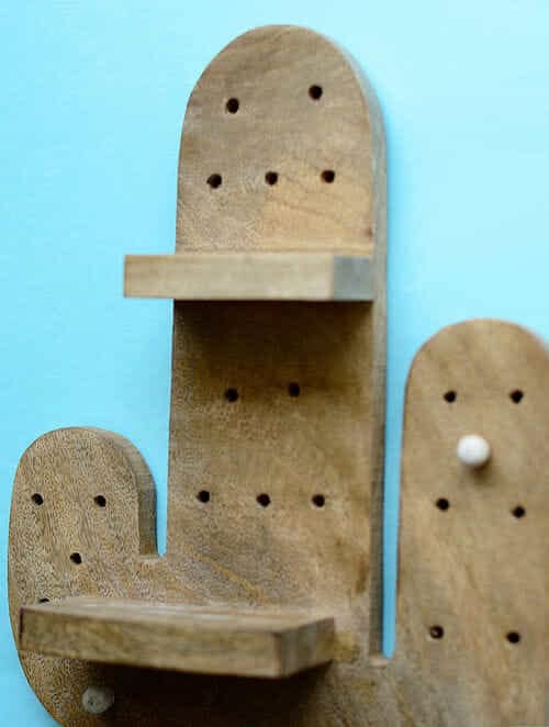 Wooden Stuck On You Cactus Shelf - J.L.HOME DECOR
