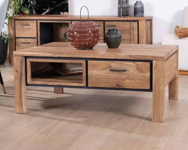 Drawer Coffee Table: "Functional drawer coffee table offering ample hidden storage space."

