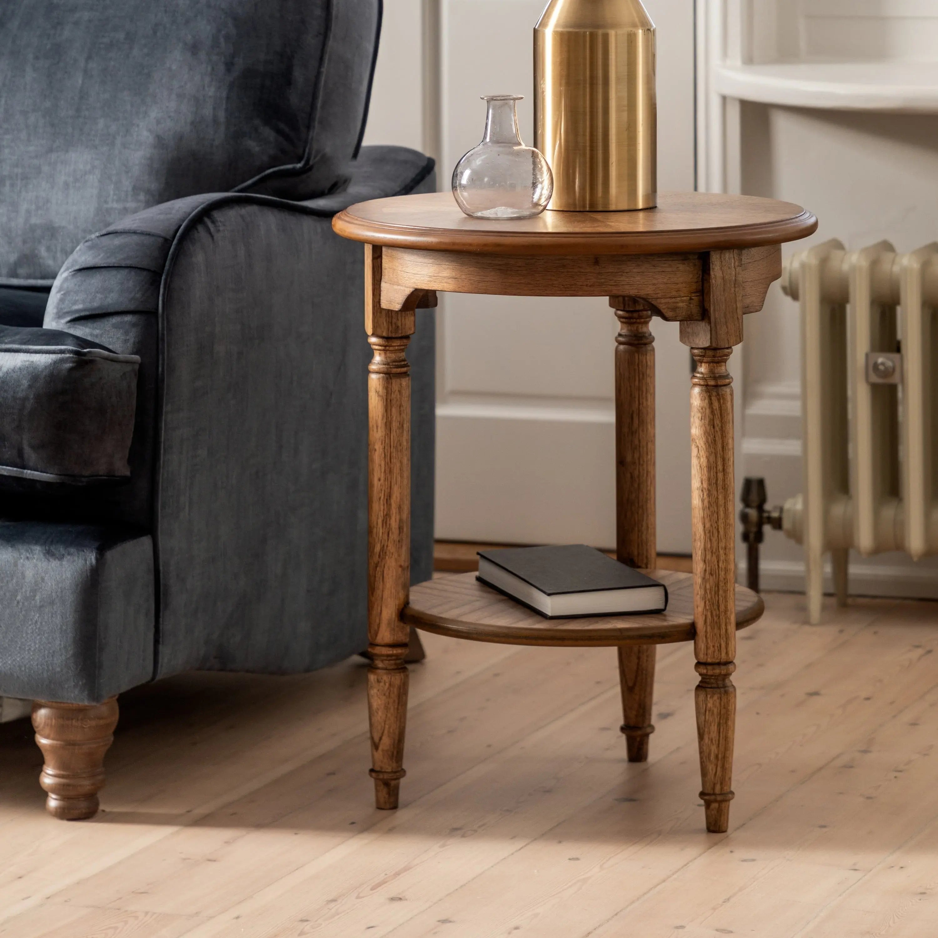 Handmade Handcrafted Round Mango Wood Side Table - for bedroom/living room/dinning room. End Table  Antique Wooden Furniture jlhomedecor2021.myshopify.com