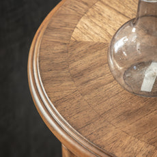 Handmade Handcrafted Round Mango Wood Side Table - for bedroom/living room/dinning room.