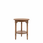 Handmade Handcrafted Round Mango Wood Side Table - for bedroom/living room/dinning room.